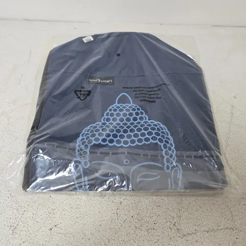 APPROXIMATELY 30 SOUL SMART YOGA MAT STORAGE BAGS IN BLUE WITH BUDDHA PRINT