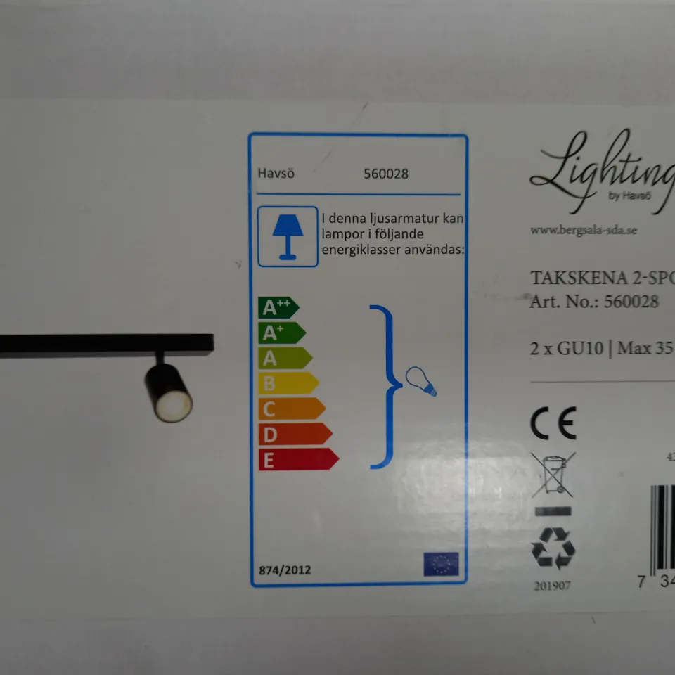 BOXED HAVSO TAKLAMPA 2-SPOT CEILING LIGHT, BLACK