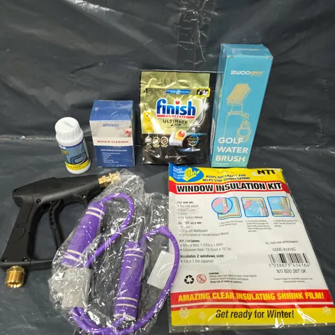 APPROXIMATELY 15 ASSORTED HOUSEHOLD PRODUCTS TO INCLUDE WINDOW INSULATION KIT, FINISH TABLETS, MOULD CLEANER ETC 
