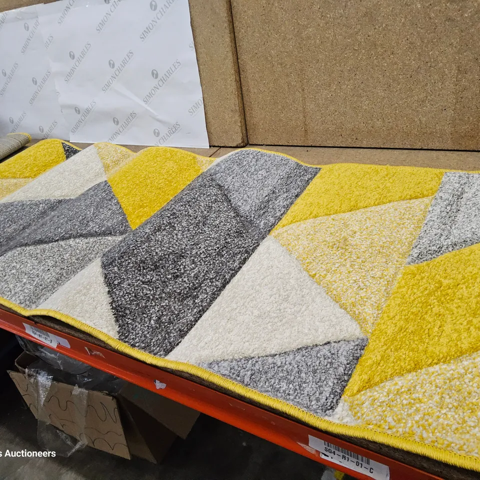 ENGELMAN TUFTED YELLOW/GREY/BLACK RUG 60 × 230