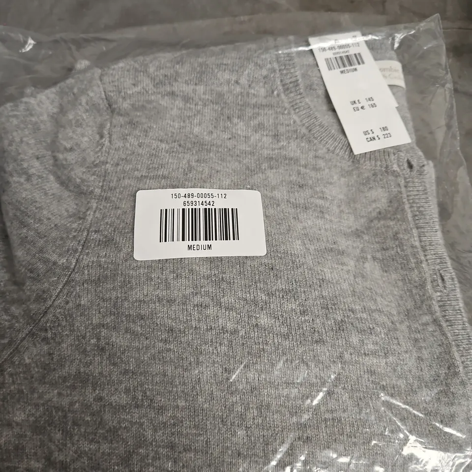 ABERCROMBIE & FITCH GREY 100% CASHMERE KNIT SWEATER – MEDIUM