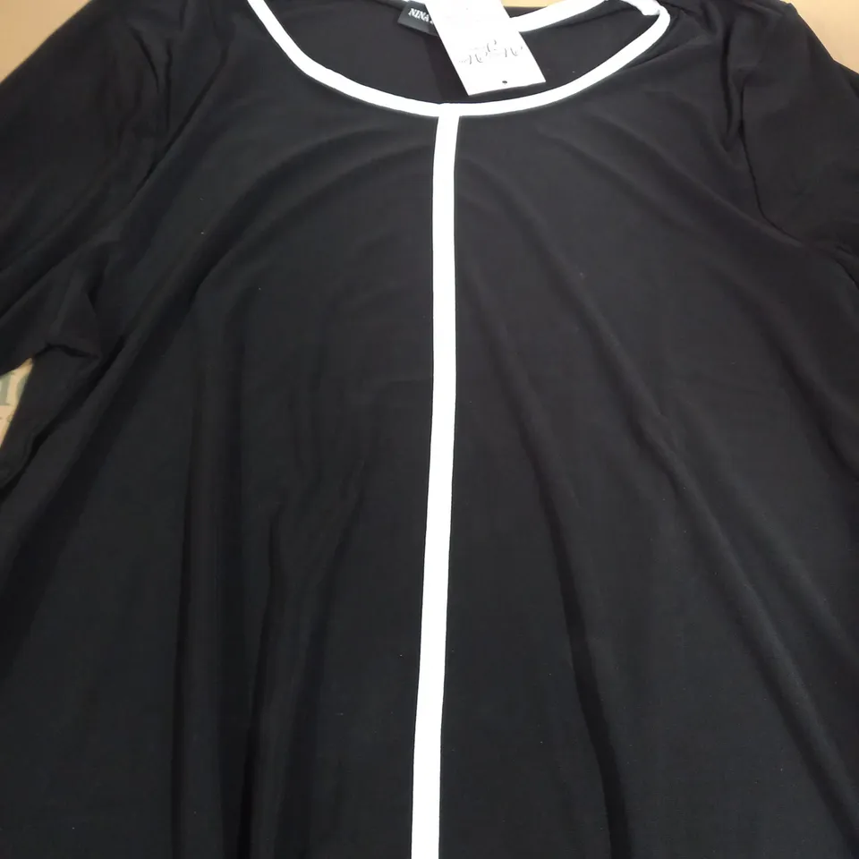 NINA LEONARD 3/4 SLEEVE TOP JEWEL NECK TOP XL