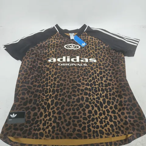 ADIDAS ORIGINALS LEOPARD PRINT FOOTBALL JERSEY - 2XL
