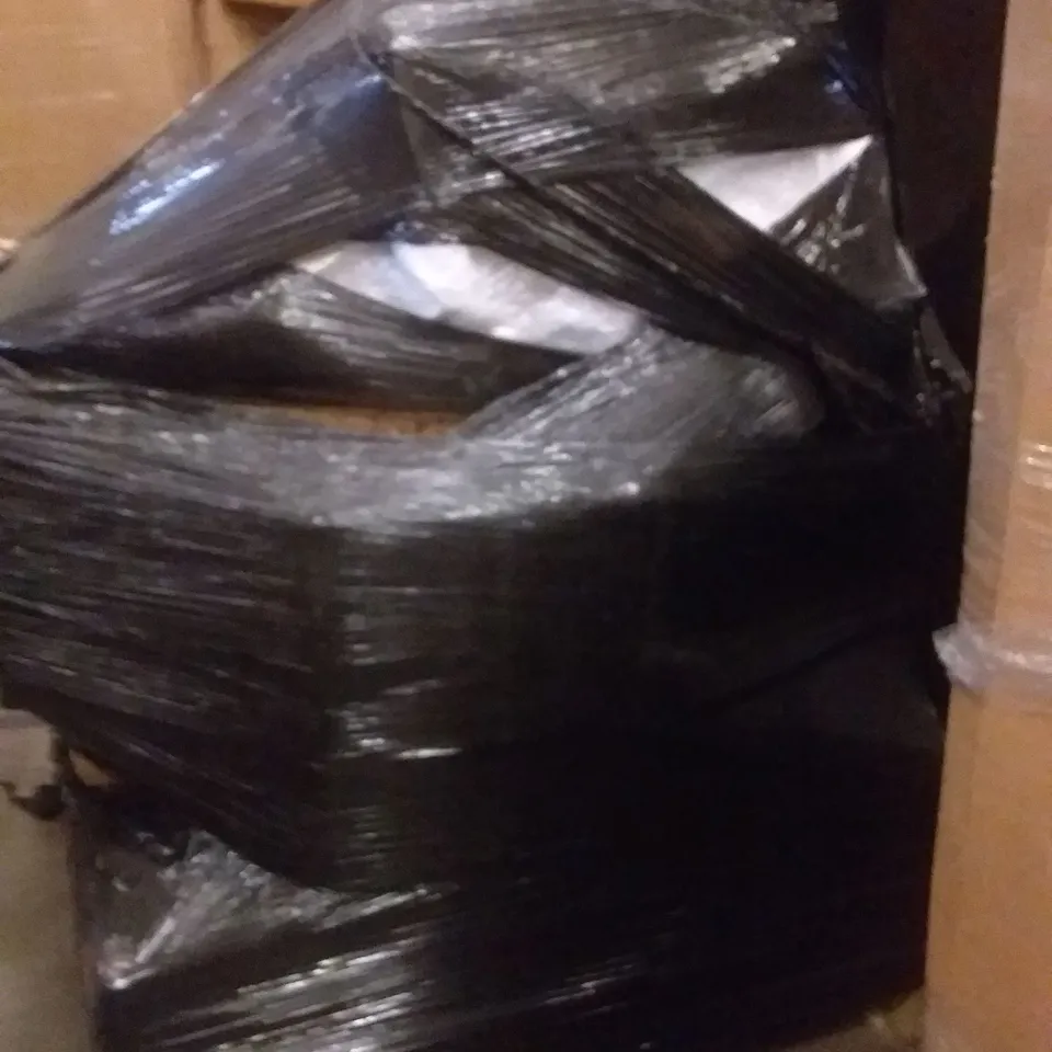PALLET OF ASSORTED ITEMS INCLUDING JOISCAPE, DESK CHAIR WITH COAT HANGER, PANANA WOODEN DINING TABLE