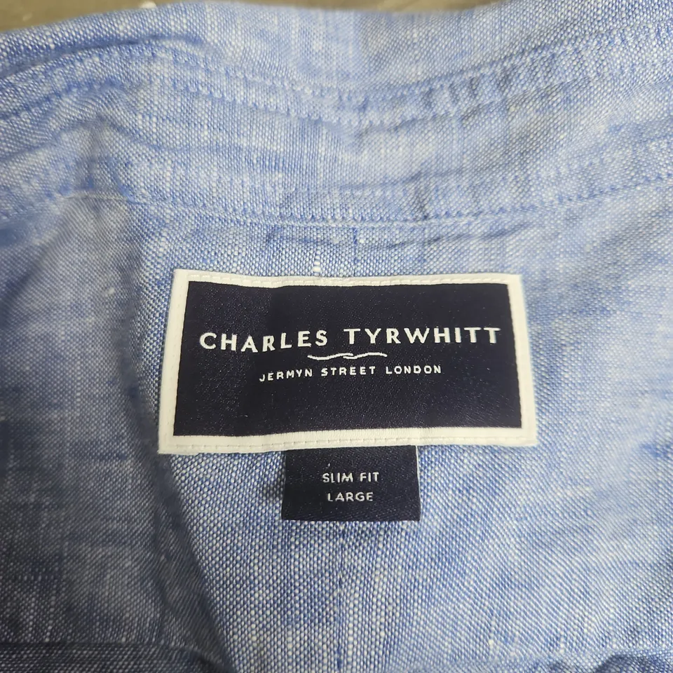 CHARLES TYRWHITT SLIM FIT SHIRT – LIGHT BLUE, LARGE (JERMYN STREET LONDON)