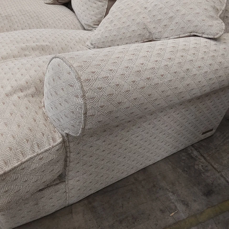 QUALITY BRITISH DESIGNER LOUNGE Co BRONWYN THREE SEATER SOFA DECO DIAMOND IVORY FABRIC