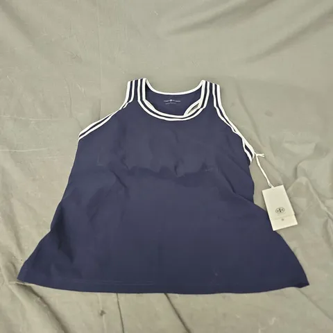 TORY BIRCH PERFORMANCE TENNIS TANK IN DEEP NAVY SIZE L