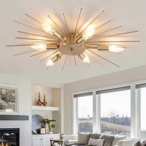 BOXED FREJA 6-LIGHT 60CM DIMMABLE SPUTNIK FLUSH MOUNT