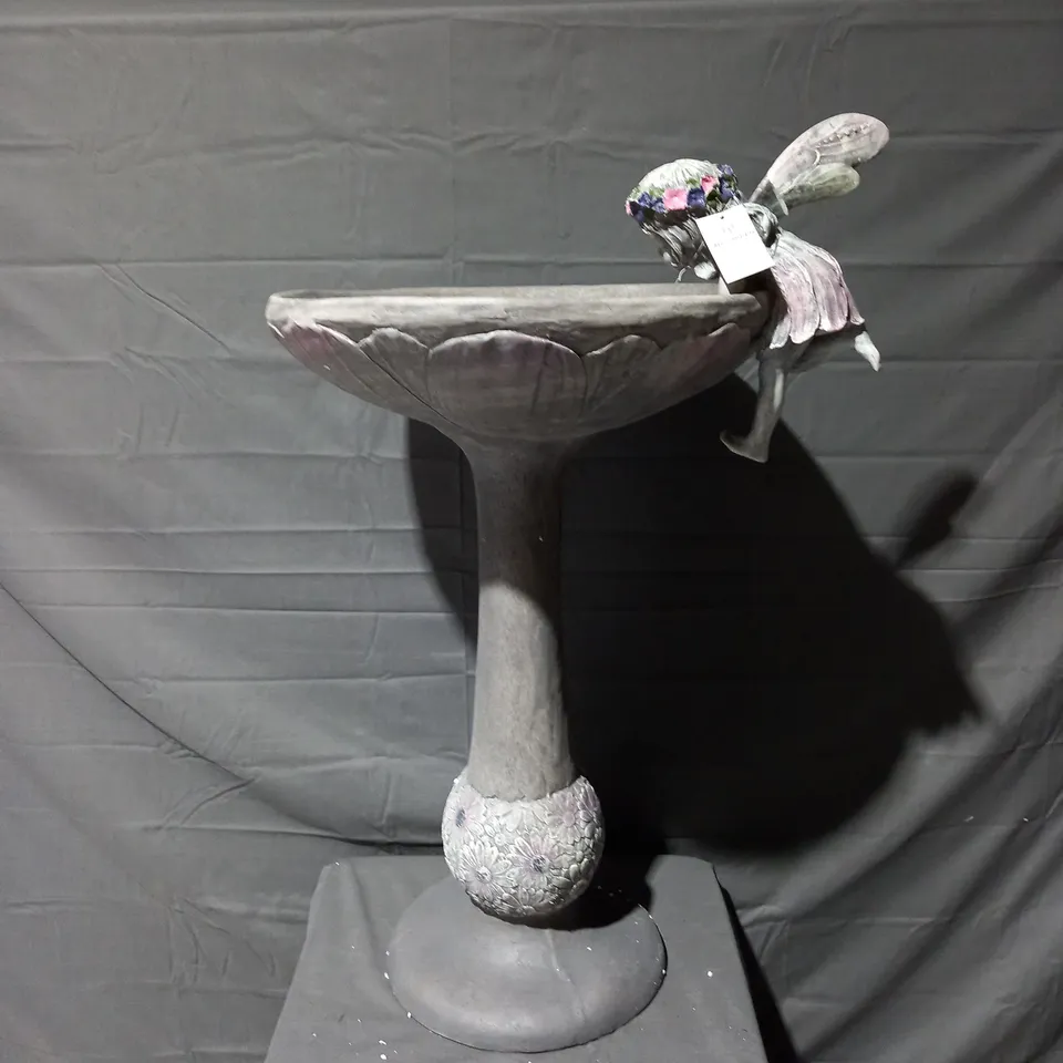 BOXED MY GARDEN STORIES FAIRY BIRD BATH IN GREY - COLLECTION ONLY
