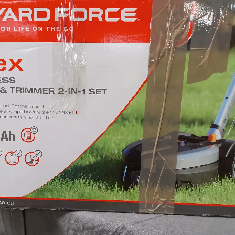 BOXED YARD FORCE IFLEX 12V MOWER & GRASS TRIMMER - COLLECTION ONLY