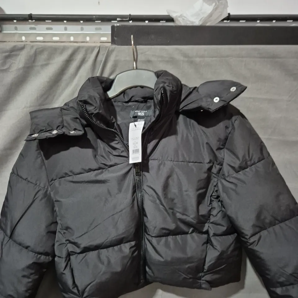 NEW LOOK GIRLS BLACK PUFFER JACKET - AGED 12-13 YEARS