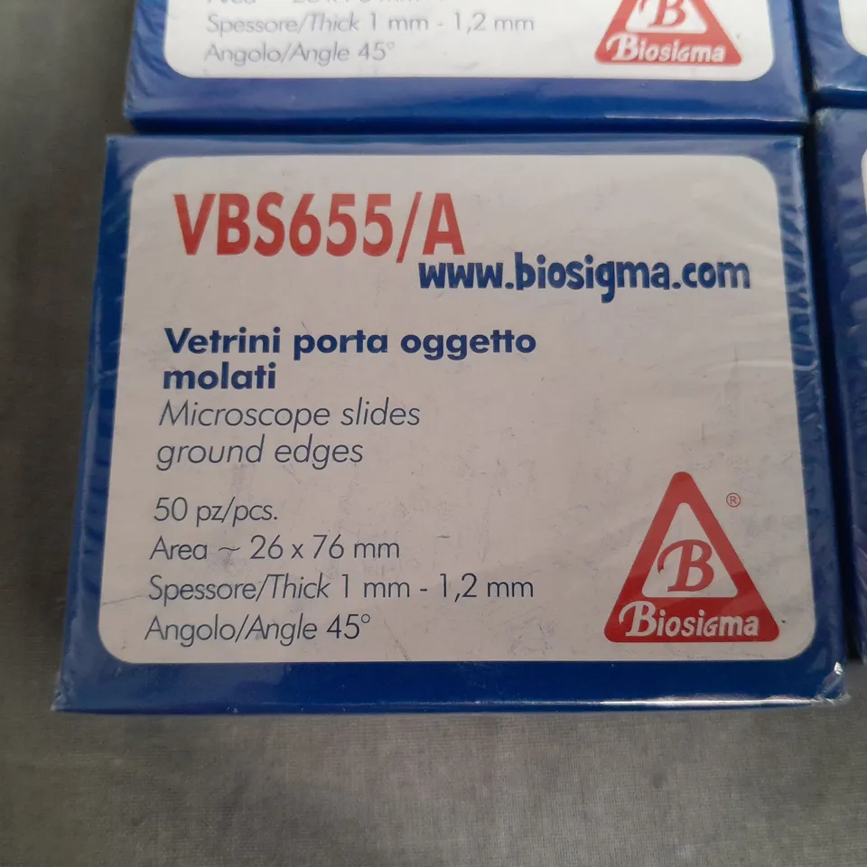 LOT OF 12 50-PACKS OF BIOSIGMA MICROSCOPE SLIDES 26X76MM