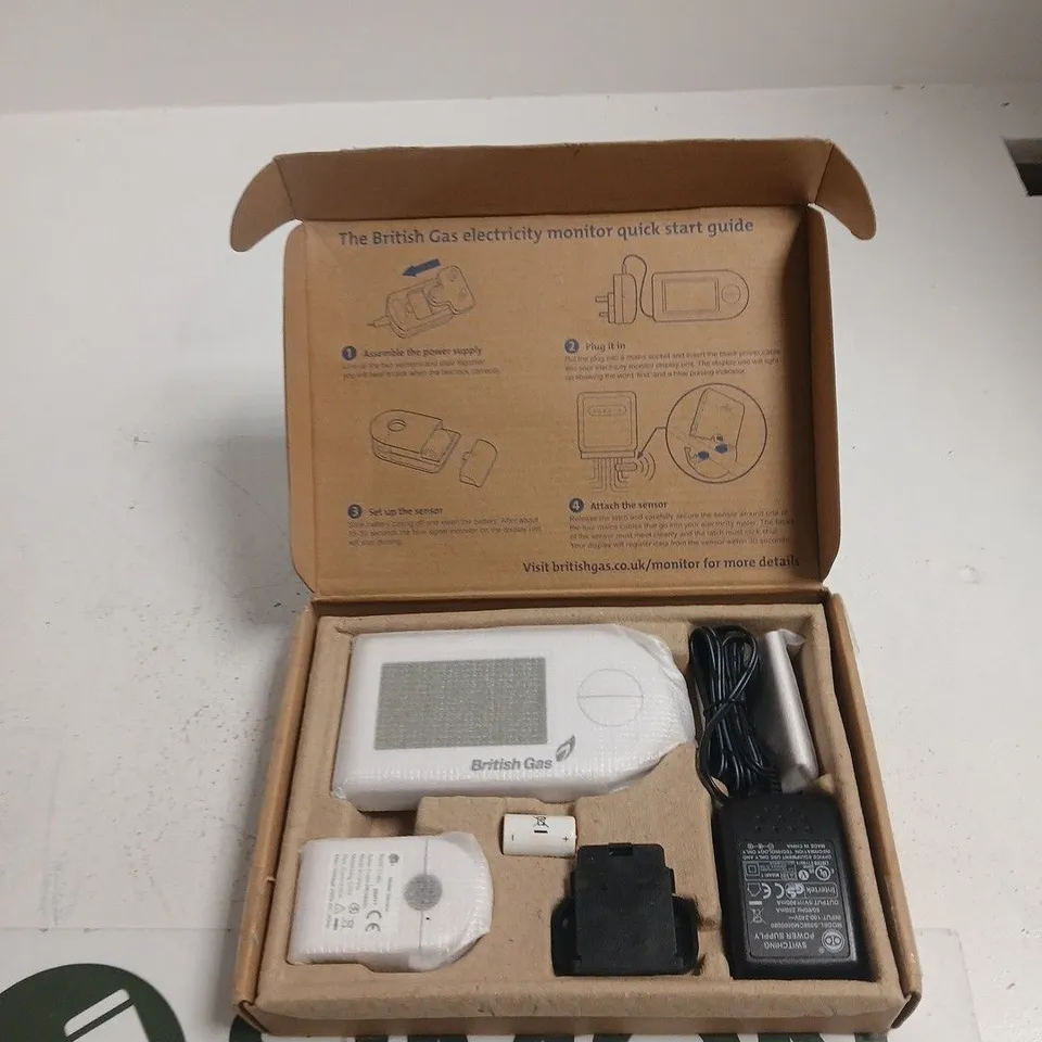 BRITISH GAS ELECTRICITY MONITOR IN-HOME DISPLAY WITH ACCESSORIES – BOXED