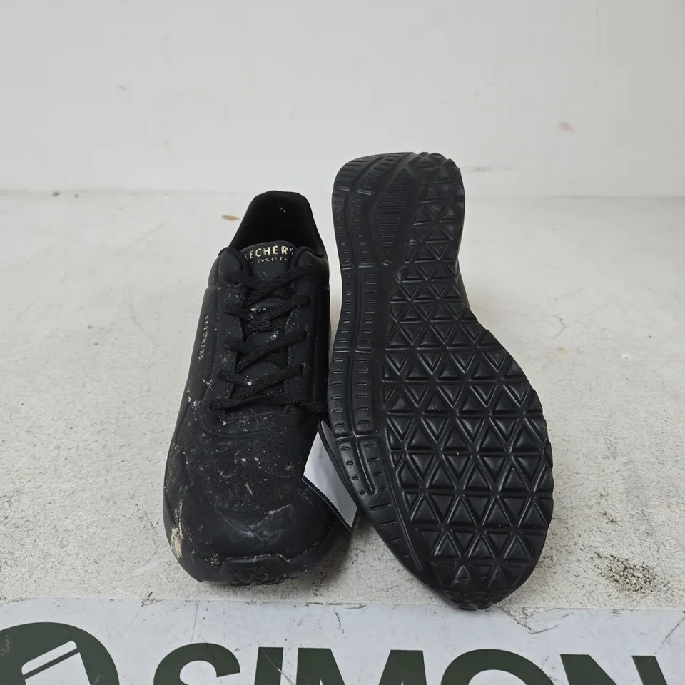 SKECHERS BLACK TRAINERS UK SIZE 8