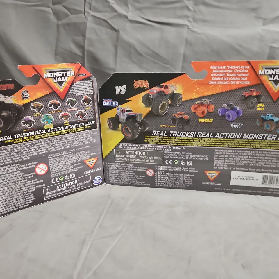 LOT OF 3 MONSTER JAM 1/64 SCALE DIECAST MONSTER TRUCKS