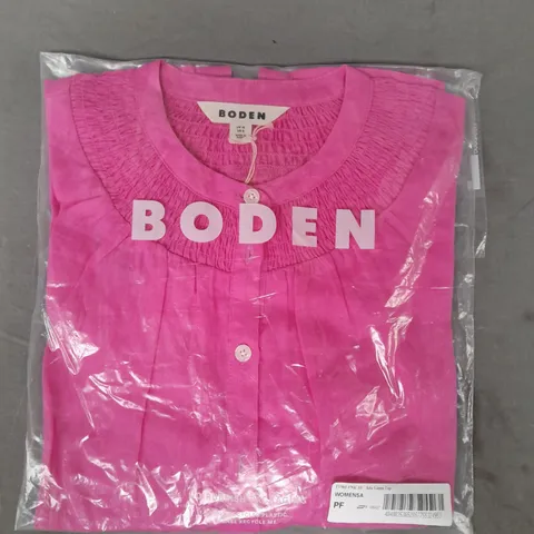 BODEN BUTTON-UP TOP IN PINK SIZE 10