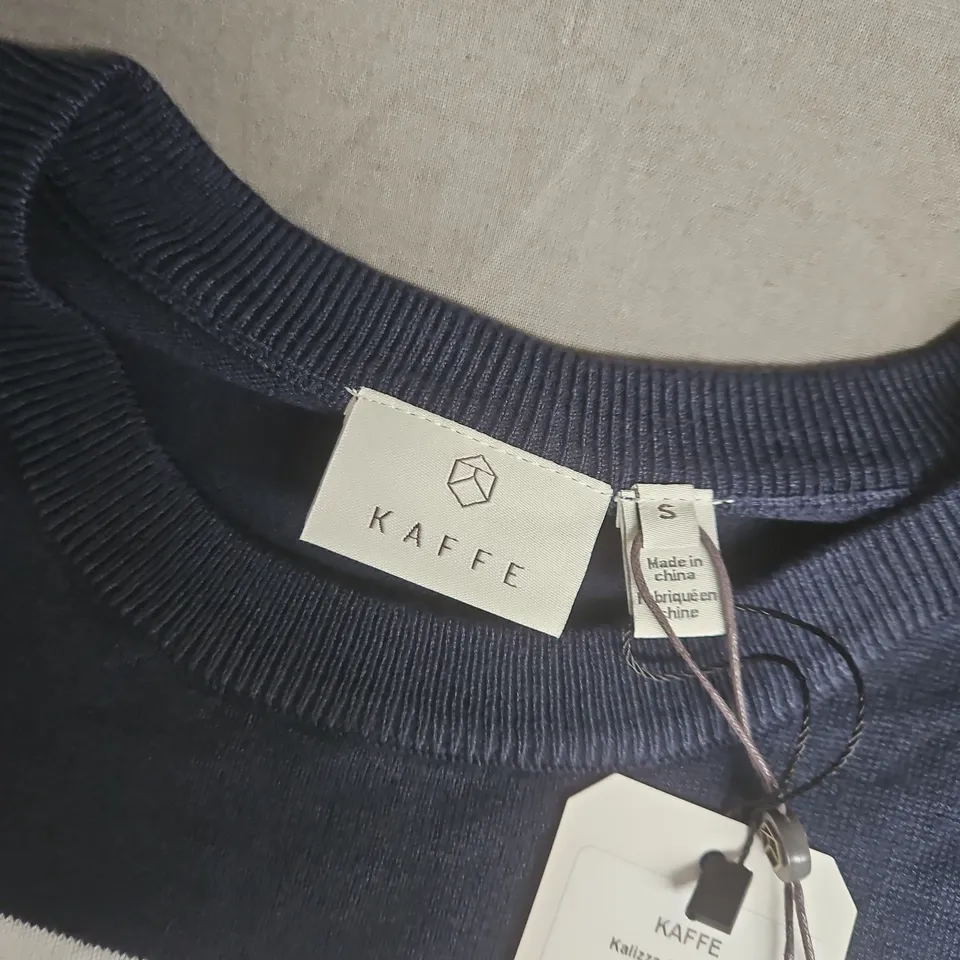 KAFFE KALIZZA STRIPED KNIT TOP – NAVY & WHITE, UK 8 (S)