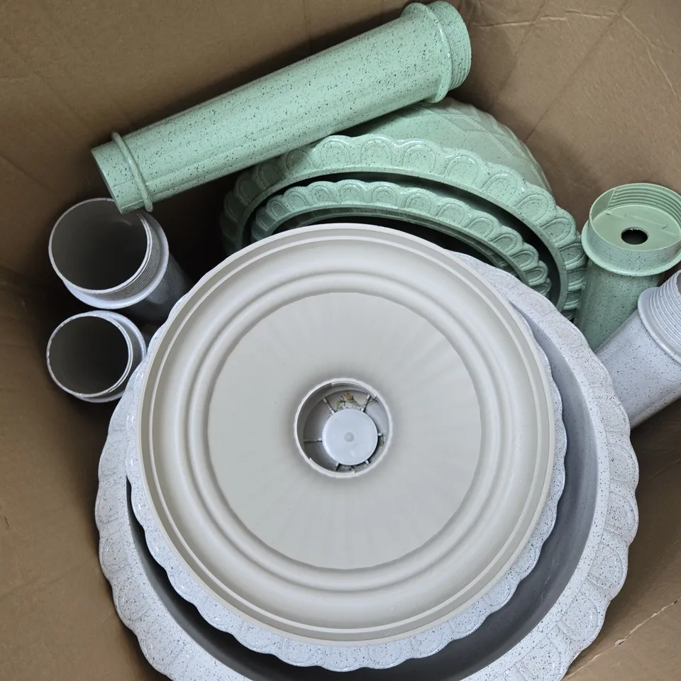 3 ASSORTED GARDEN DECOR PLANTERS