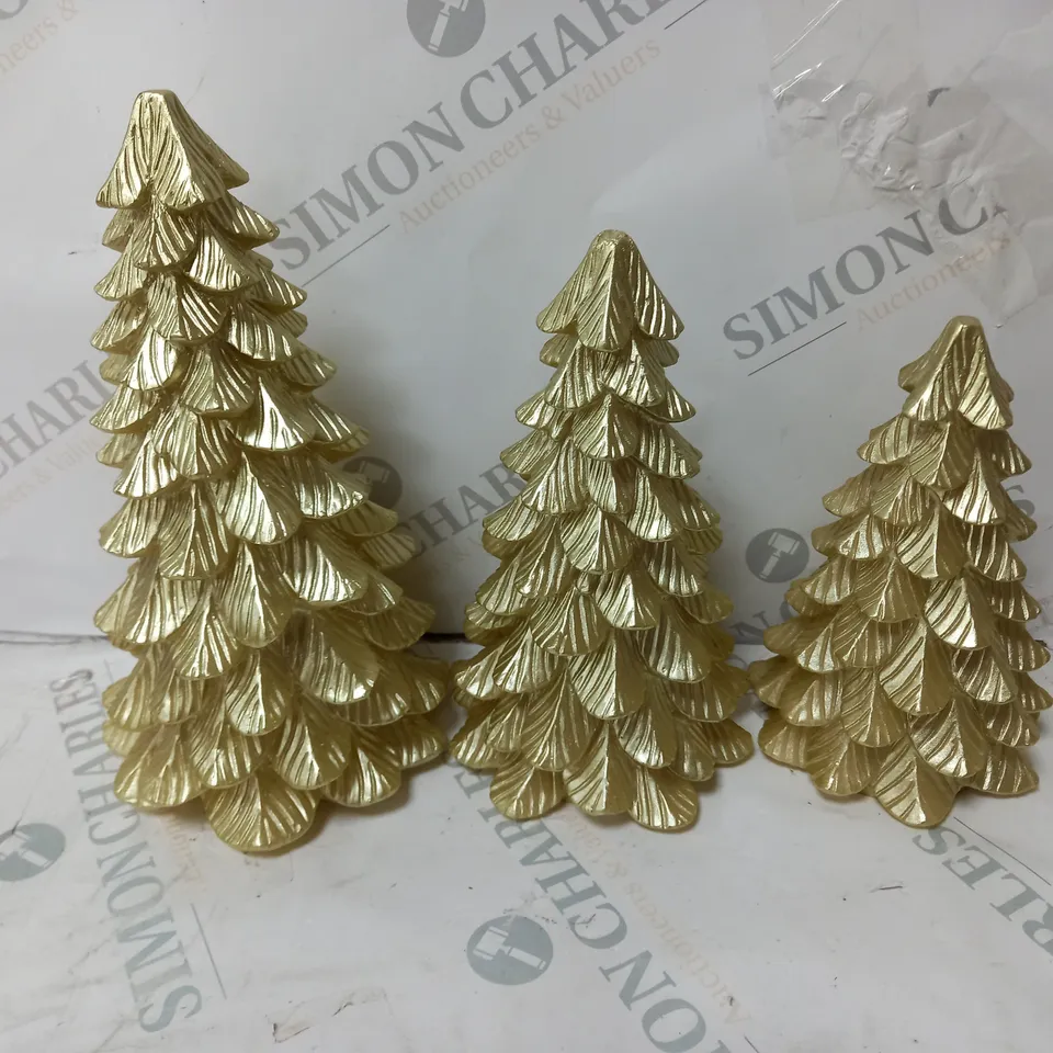 HOME REFLECTIONS SET OF 3 LED CHRISTMAS TREE SHAPED CANDLES 