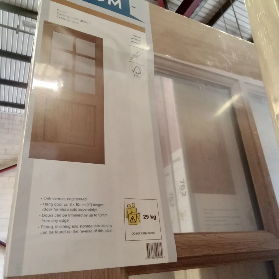 PACKAGED GEOM 1981 X 762MM 6 LITE CLEAR DOUBLE GLAZED INTERNAL DOOR