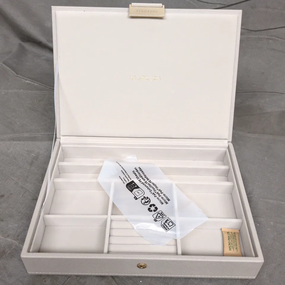 Stackers Ladies Faux Leather & Velvet Classic Jewellery Box Lid