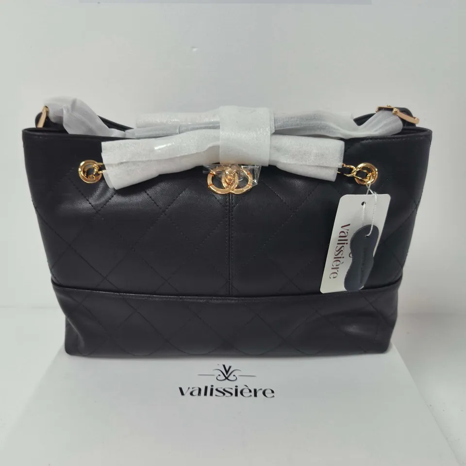 VALISSIÈRE BLACK QUILTED LEATHER HANDBAG – GOLD HARDWARE
