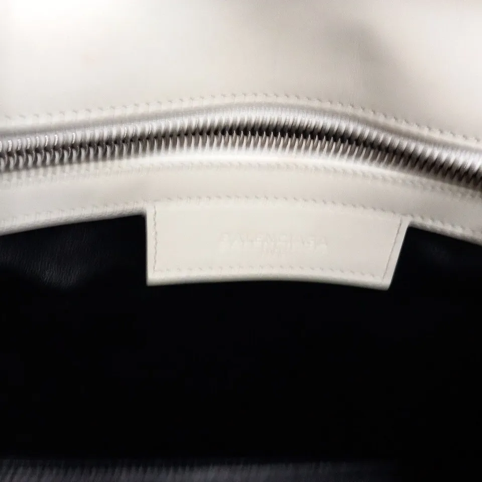 BALENCIAGA PARIS WHITE AND BLACK CLUTCH BAG