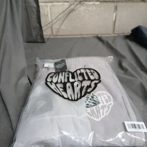CONFLICTED HEARTS GREY JOGGERS - SIZE S