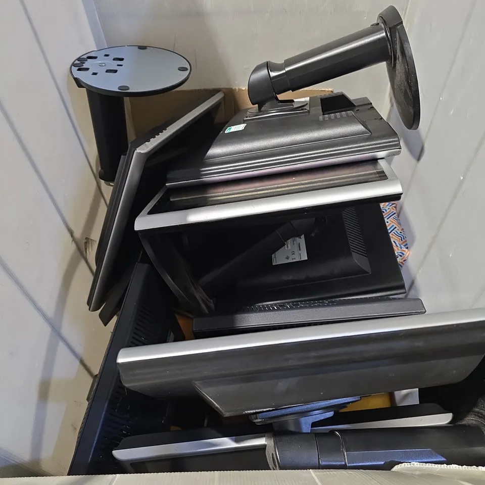 CAGE OF ASSORTED COMPUTER MONITORS 