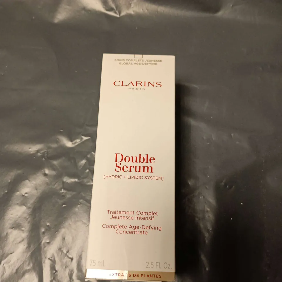CLARINS DOUBLE SERUM – COMPLETE AGE-DEFYING CONCENTRATE, 75 ML (BOXED)