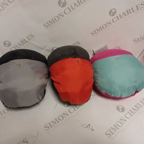 3 X MOTHERCARE COMPACT COSYTOES IN ASSORTED COLOURS