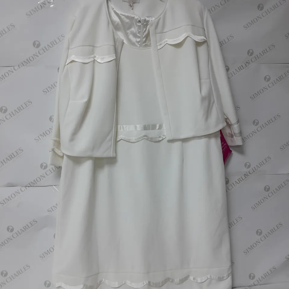 JOANNA HOPE 2 PIECE SET DRESS AND JACKET IN IVORY SIZE 24