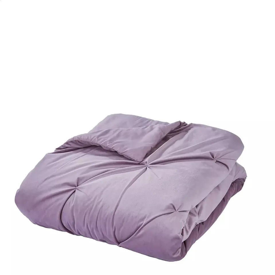HOME BOSTON VELVET THROW AND SHAMS - 220CM X 240CM - LIGHT PURPLE