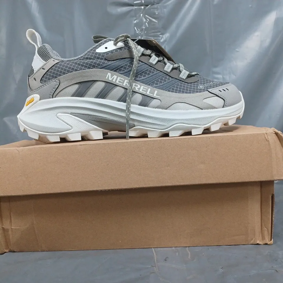 BOXED PAIR OF MERRELL MOAB SPEED 2 GTX SHOES IN CHARCOAL/GREY SIZE UK 5