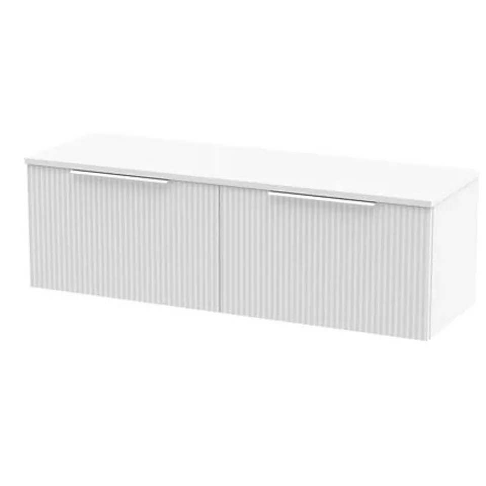 BOXED FLUTED 1200mm WALL HUNG 2-DRAWER VANITY (3 BOXES)