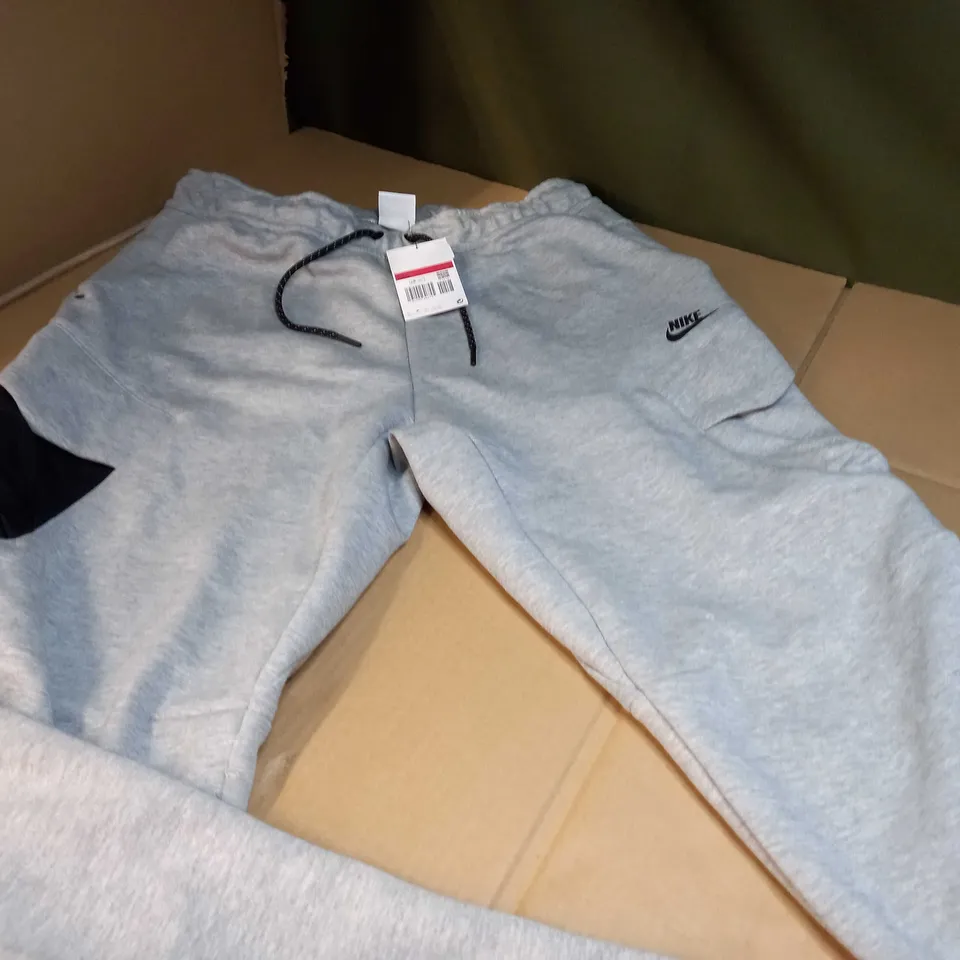 NIKE MENS GREY MARL/LOGO JOGGERS - LARGE