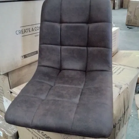 BOXED PAIR OF DESIGNER BROWN DINING CHAIRS 