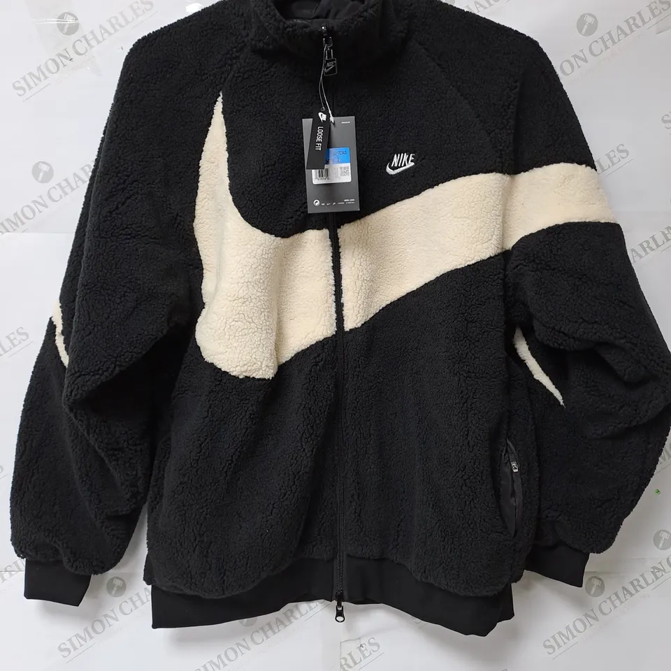 NIKE SWOOSH FLEECE REVERSABLE JACKET - LARGE