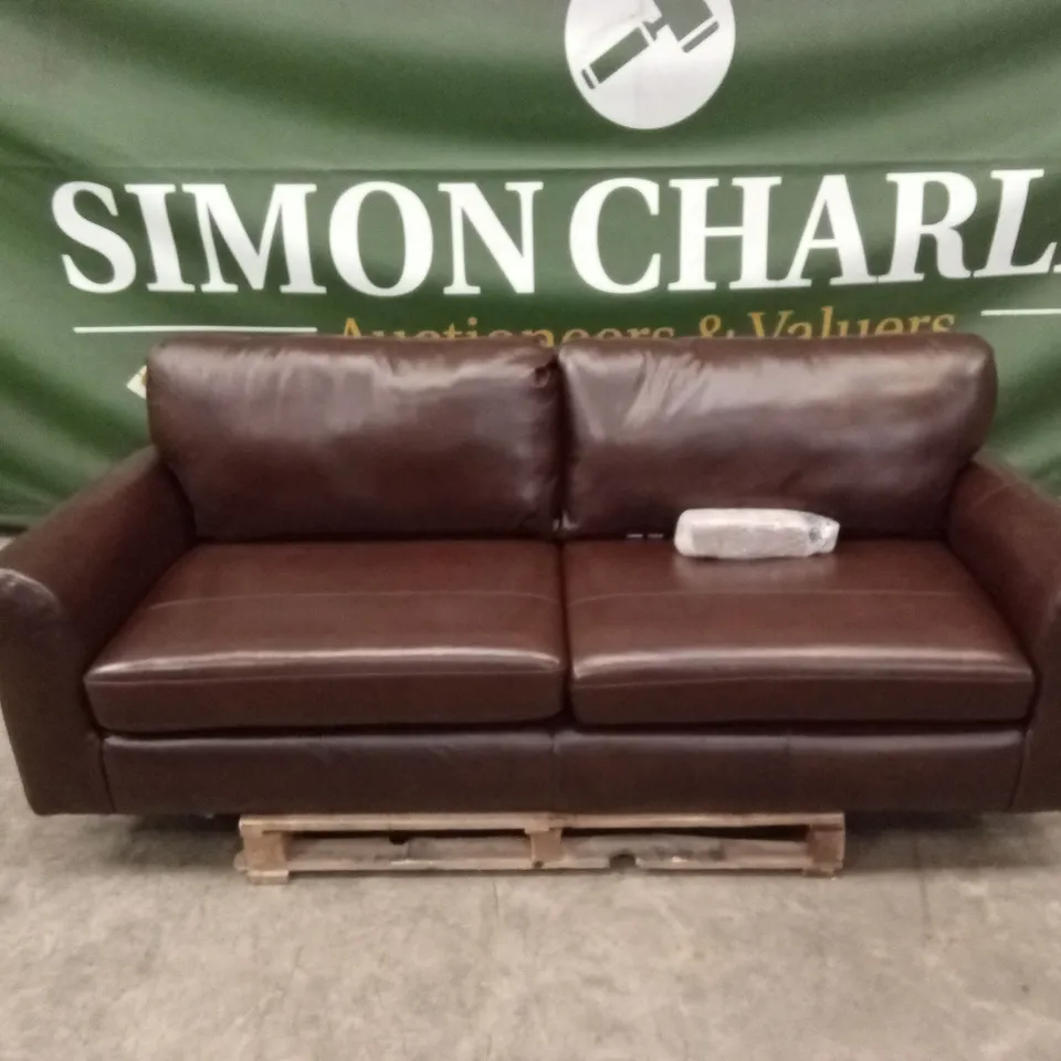 BAILEY 4 SEATER LEATHER SOFA - CHOCOLATE RRP £849