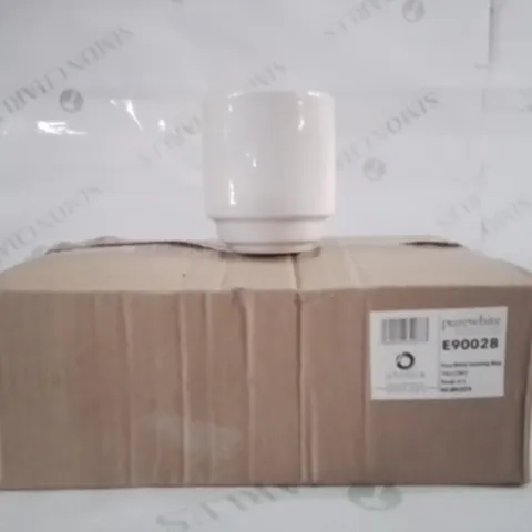 BOXED UTOPIA PURE WHITE STACKING MUGS APPROXIMATELY 6