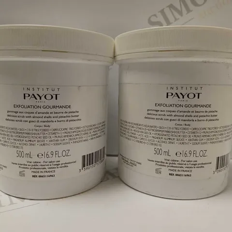 LOT OF 2 X 500ML PAYOT RITUEL CORPS EXFOLIATION GOURMANDE