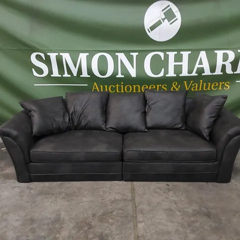 DESIGNER DURY LEATHER LOOK 4 SEATER SOFA