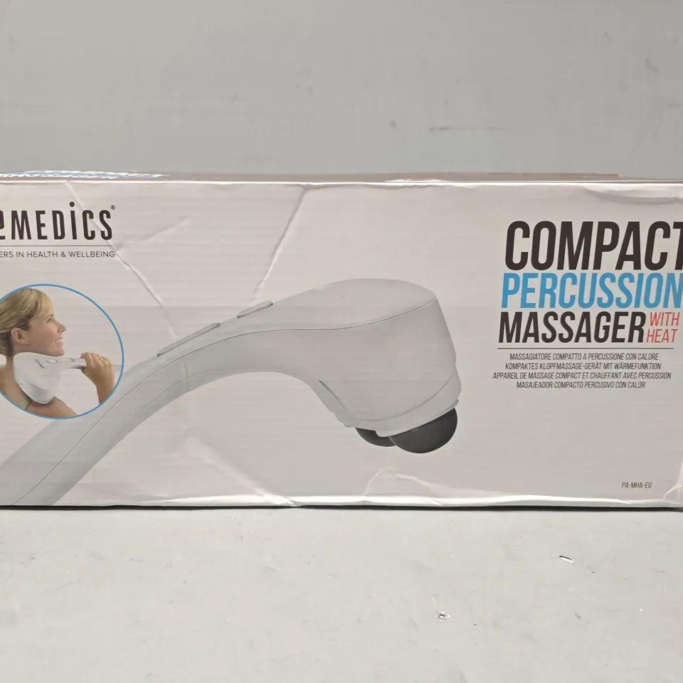 BOXED HOMEDICS COMPACT PERCUSSION MASSAGER WITH HEAT 
