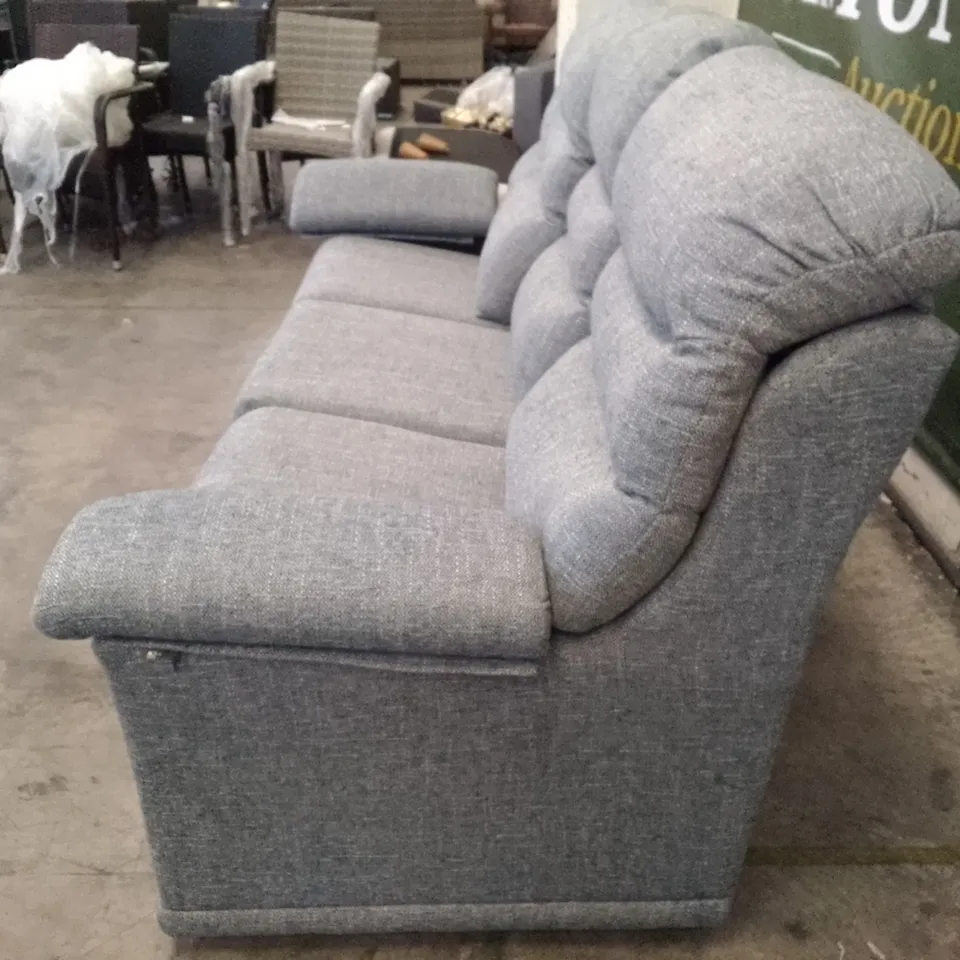 QUALITY DESIGNER G-PLAN MALVERN D 3 SEATER (3 CUSH) SOFA - DAPPLE KINGFISHER FABRIC