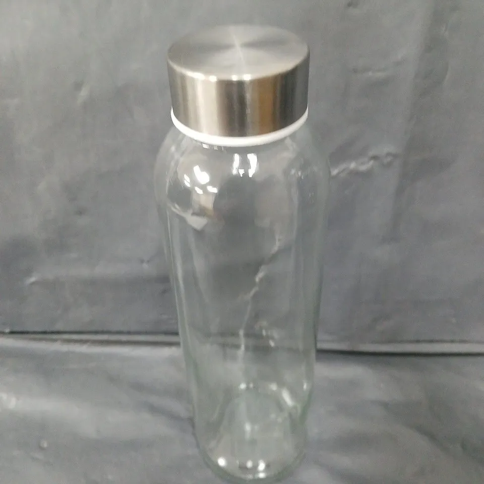 BOXED SET OF 6 WINTER SHORE 500ML GLASS BOTTLES WITH STAINLESS STEEL LIDS 