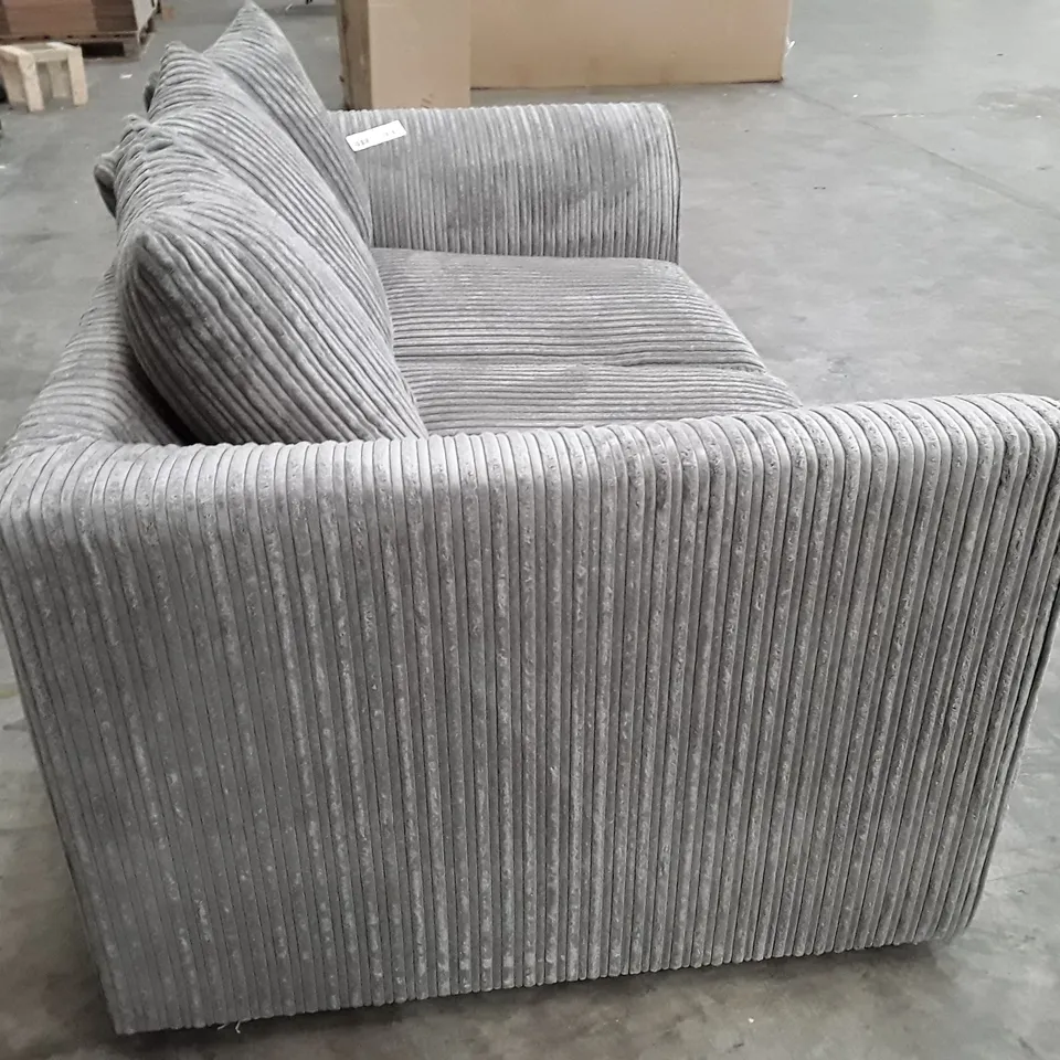 QUALITY DESIGNER 2 SEATER SOFA - GREY JUMBO CORD FABRIC