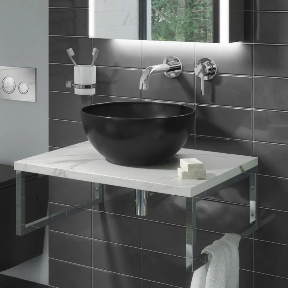 BOXED VERONA 358MM COUNTERTOP MATT BLACK BASIN