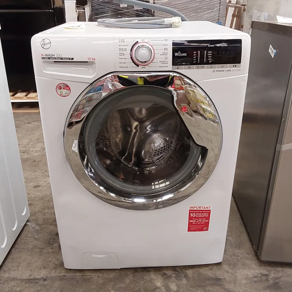 HOOVER H3WS4105TACBE-80 10KG 1400RPM FREESTANDING WASHING MACHINE, WIFI CONNECTED, STEAM, WHITE WITH CHROME DOOR [ENERGY CLASS C]