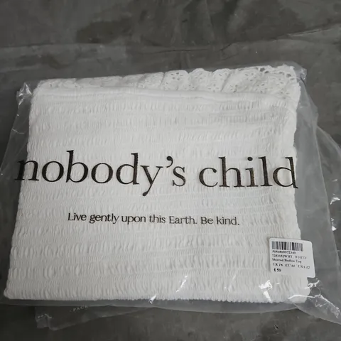 Nobody's Child Shirred Bodice Top – White, UK16 (EU44, USA12)