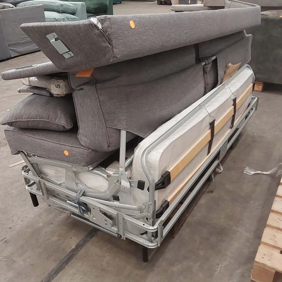 PALLET OF ASSORTED INCOMPLETE SOFA BED PARTS, PIECES AND CUSHIONS